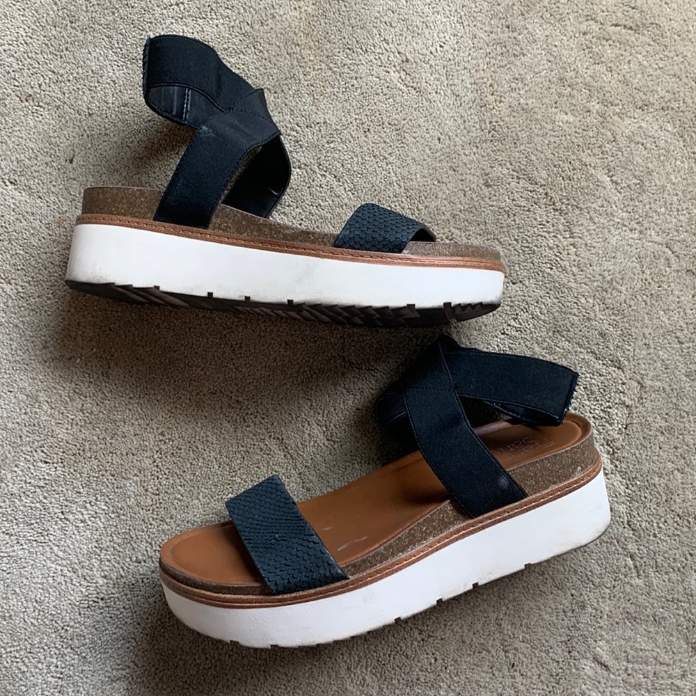 Franco Sarto Platform Black Sandals